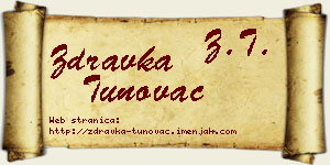 Zdravka Tunovac vizit kartica
